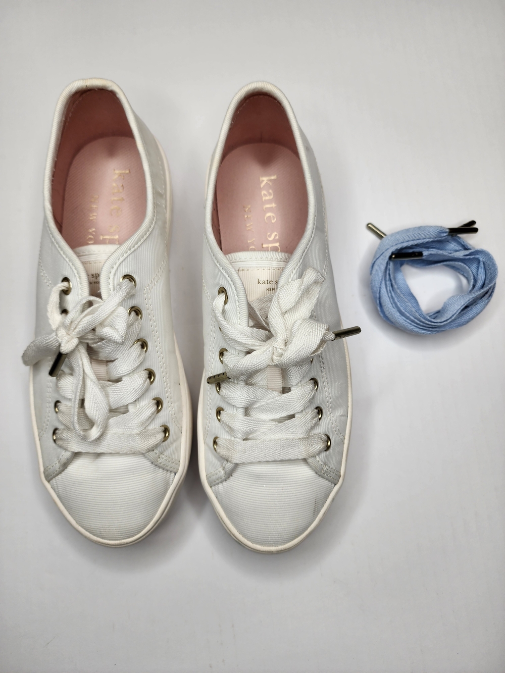 kate spade White Platform Casual Lace-Up Sneakers